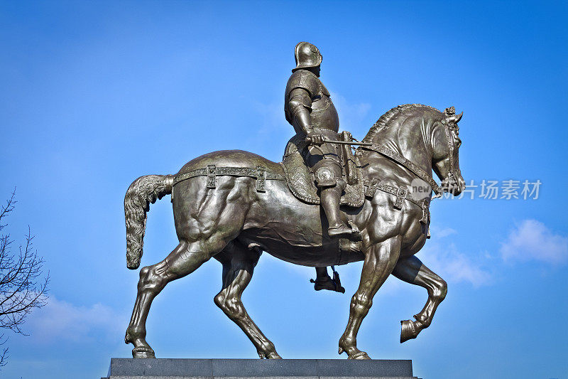战士Bartolomeo Colleoni雕像，Szczecin，波兰